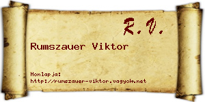 Rumszauer Viktor névjegykártya